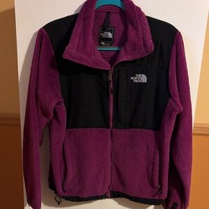 The North Face Magenta and Black women’s  Fleece Jacket